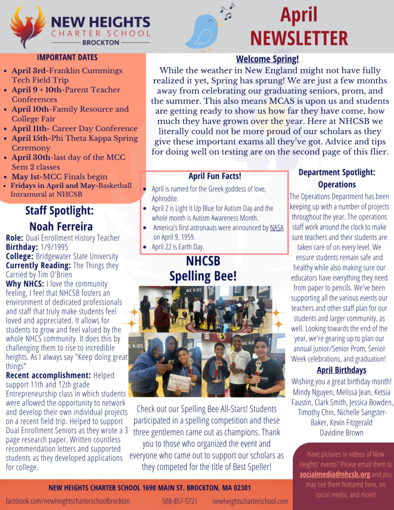 Monthly Newsletter - New Heights Charter School